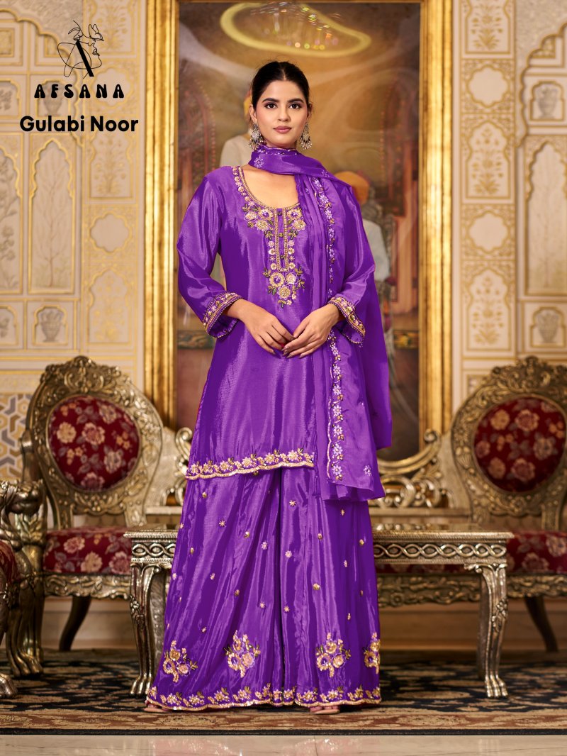 Gulabi Noor By Afsana Chinon Fancy Readymade Suits 